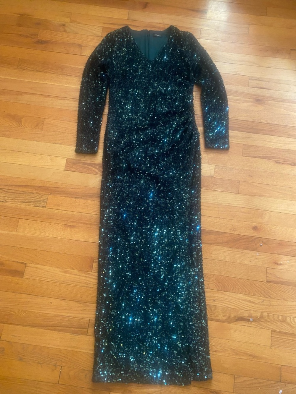 Le Chateau Sequin Evening Gown in Deep Emerald Green Size M/L EUC Gorgeous